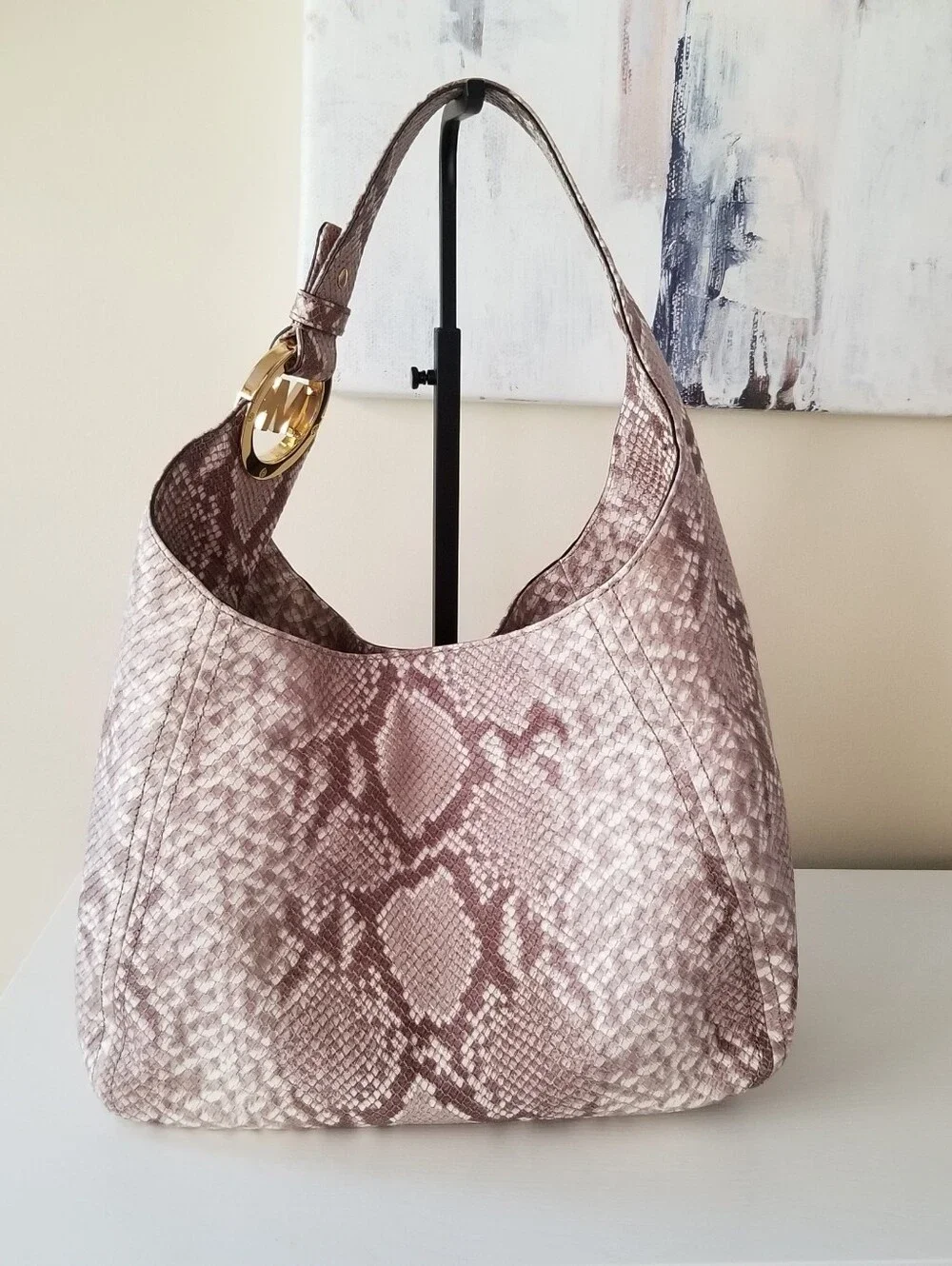 Michael Kors Reptile Slouchy Hobo Shoulder Bag